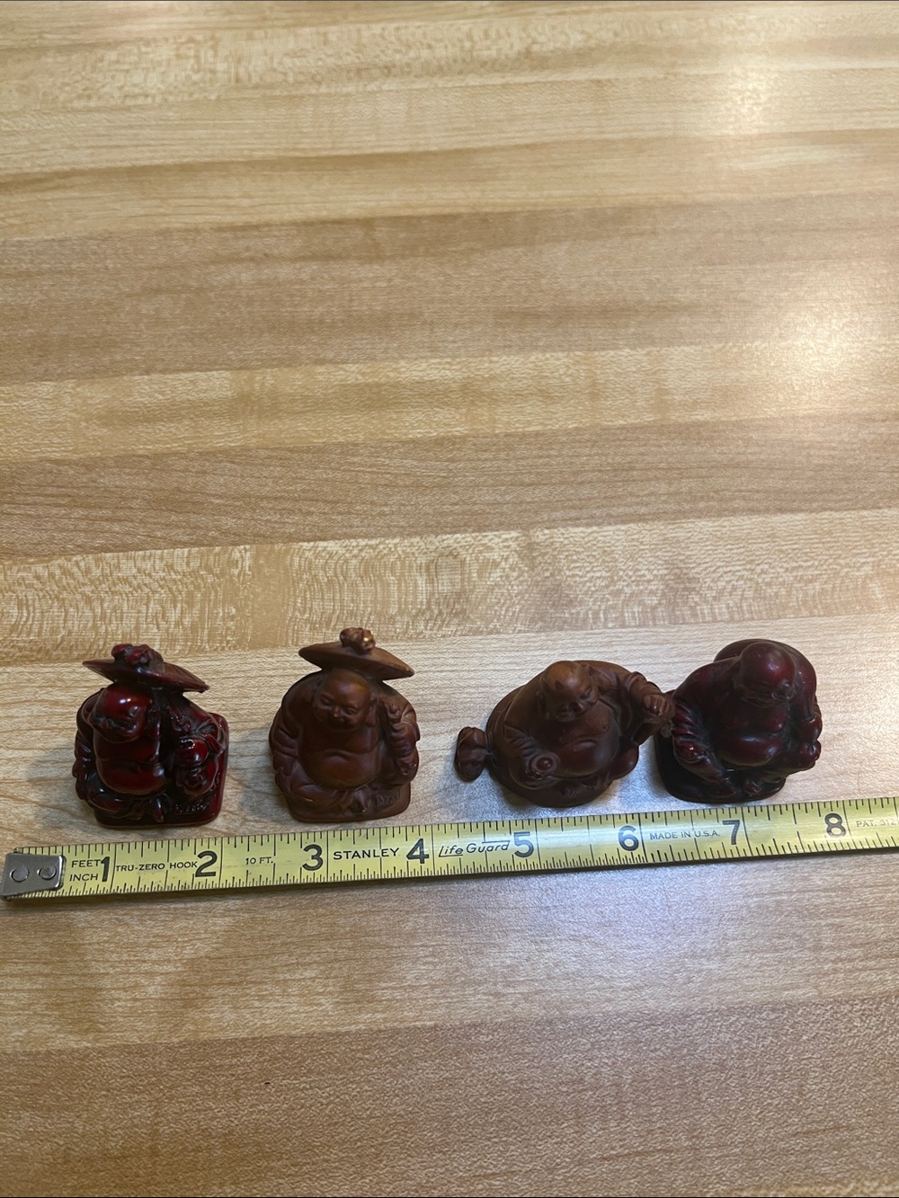 #2917*” 2x2” Tiny Set of 4 Small Red-Brown Buddha Figurines - Home Accents - Picture 3 of 17
